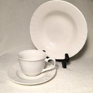 JCP home collection, white soup bowl, cup & saucer